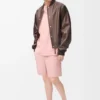 Shorts aus Wolle in Korallenrot