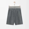 Shorts aus Wollmischung Grau meliert/Weiß
