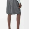 Shorts aus Wollmischung Grau meliert/Weiß