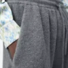 Shorts aus Wollmischung Grau meliert/Weiß
