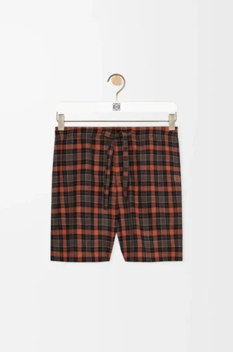 Shorts aus Wollmischung Orange/Schwarz