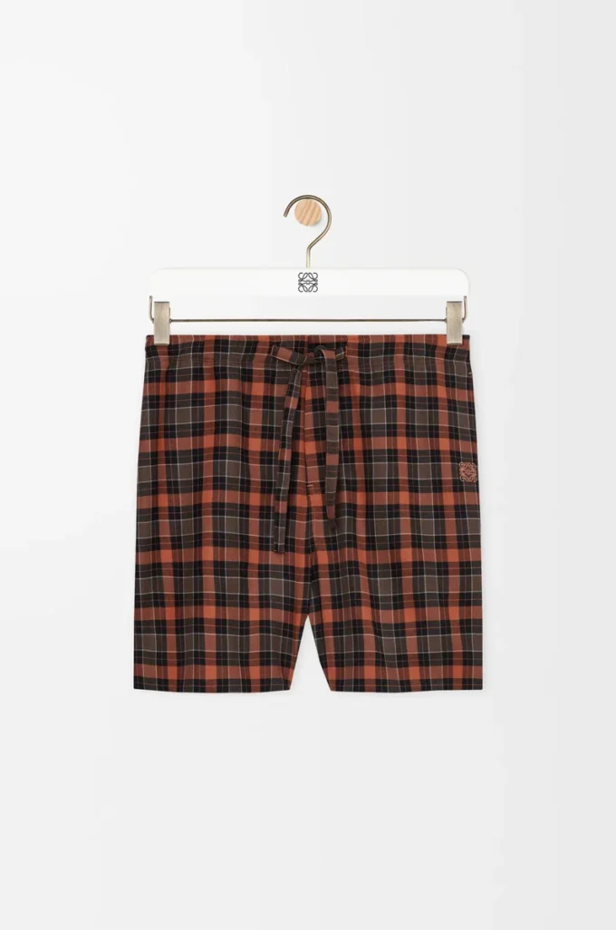 Shorts aus Wollmischung Orange/Schwarz