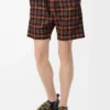 Shorts aus Wollmischung Orange/Schwarz