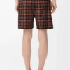 Shorts aus Wollmischung Orange/Schwarz