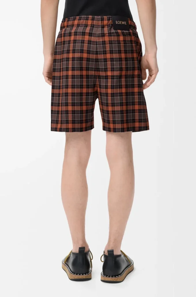 Shorts aus Wollmischung Orange/Schwarz