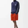 Shorts aus Wollmischung Orange/Weiß