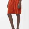 Shorts aus Wollmischung Orange/Weiß