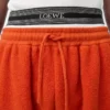 Shorts aus Wollmischung Orange/Weiß