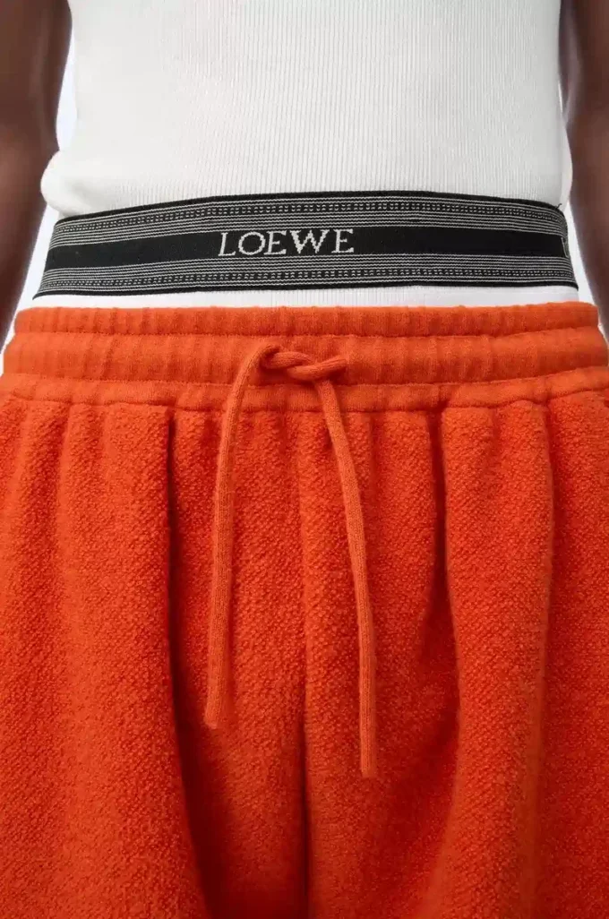 Shorts aus Wollmischung Orange/Weiß