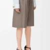 Shorts mit Gürtel aus Wolle Beige Melange