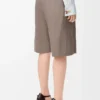 Shorts mit Gürtel aus Wolle Beige Melange