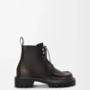 Sierra Combat-Stiefelette aus gebürstetem Kalbsleder Dunkelbraun