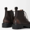 Sierra Combat-Stiefelette aus gebürstetem Kalbsleder Dunkelbraun