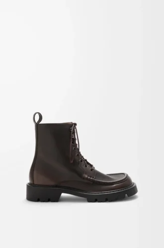 Sierra Combat-Stiefelette aus gebürstetem Kalbsleder in Dunkelbraun