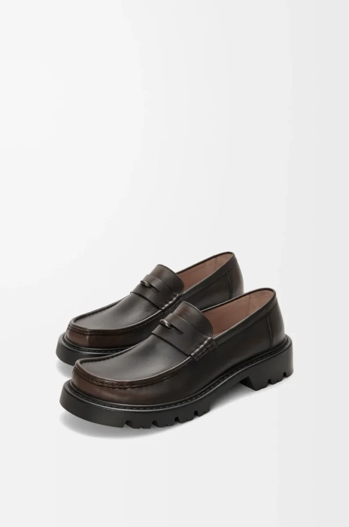 Sierra Loafer aus gebürstetem Kalbsleder Dunkelbraun