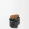 Slap-Armband aus Kalbsleder in Schwarz