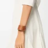 Slap-Armband aus Kalbsleder in Tan
