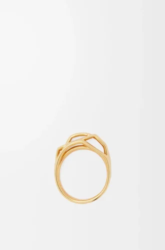 Stapelring aus Sterlingsilber und Emaille Gold/Elfenbein
