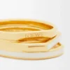 Stapelring aus Sterlingsilber und Emaille Gold/Elfenbein