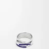 Stapelring aus Sterlingsilber und Emaille Silber/Blau