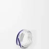Stapelring aus Sterlingsilber und Emaille Silber/Blau