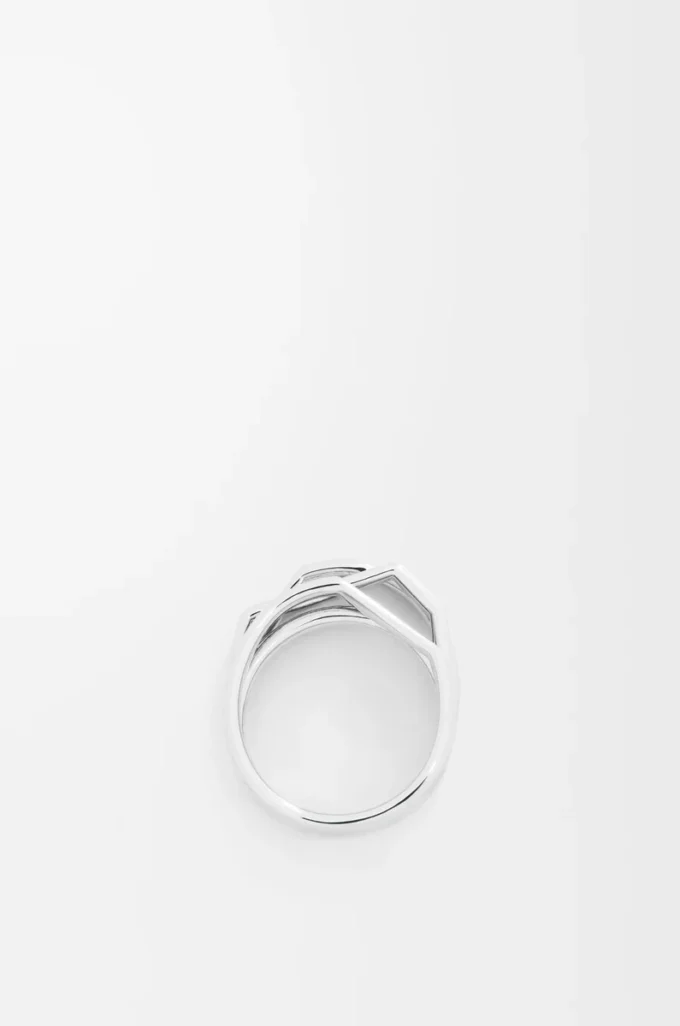 Stapelring aus Sterlingsilber und Emaille Silber/Blau