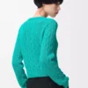 Strickjacke aus Baumwolle in Türkis
