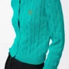 Strickjacke aus Baumwolle in Türkis