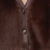 Strickjacke aus Lammfell Braun