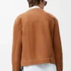 Strickjacke aus Toffeefarbenem Lammfell