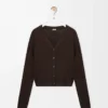 Strickjacke aus Viskose Dunkelbraun