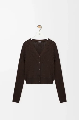 Strickjacke aus Viskose Dunkelbraun