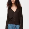 Strickjacke aus Viskose Dunkelbraun
