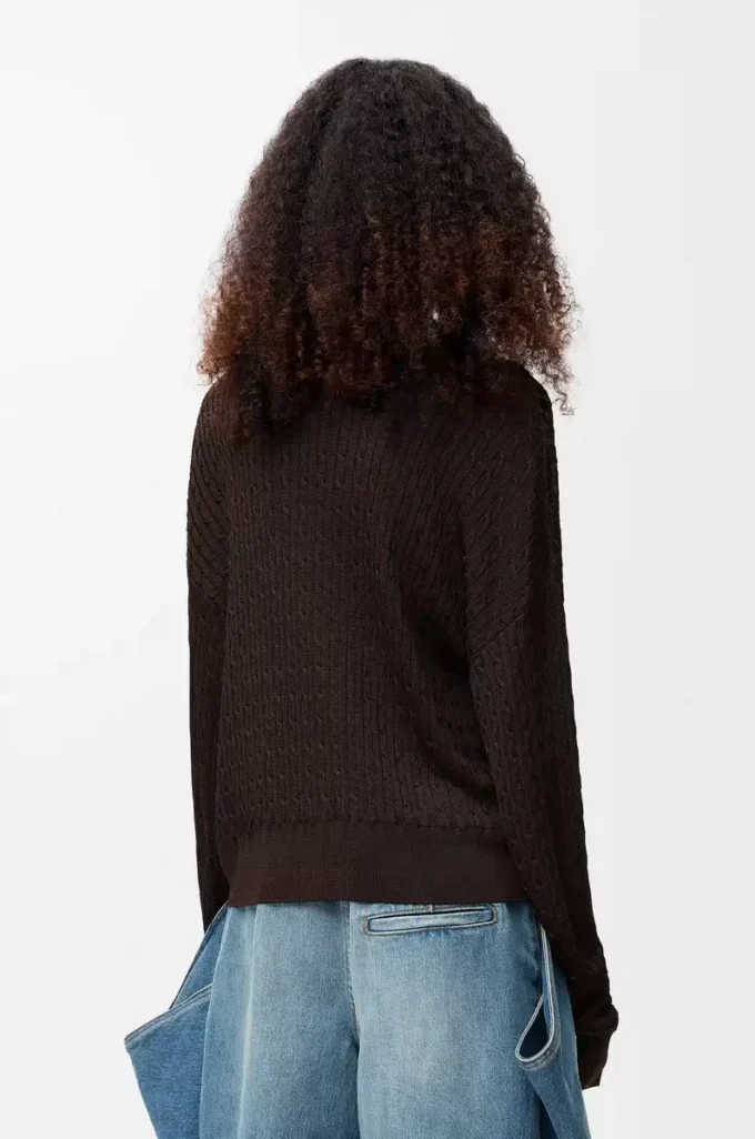 Strickjacke aus Viskose Dunkelbraun