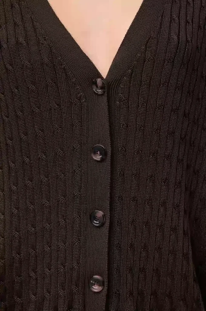 Strickjacke aus Viskose Dunkelbraun