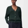 Strickjacke aus Viskose Dunkelgrün