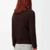 Strickjacke aus Wolle Braun/Orange