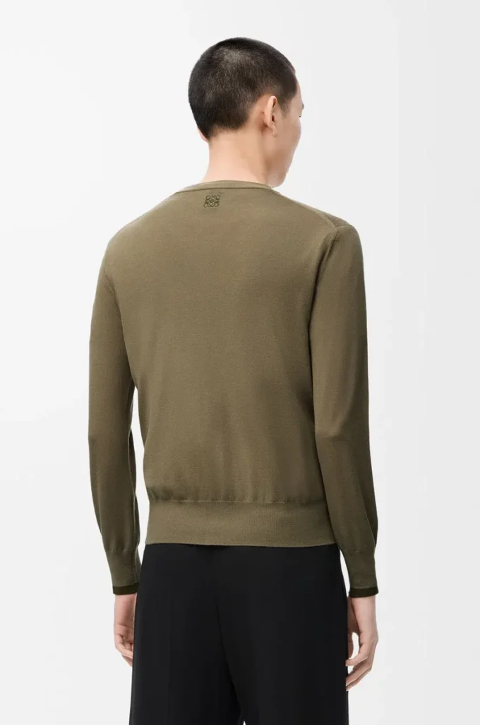 Strickjacke aus Wolle Grün/Khakigrün