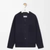 Strickjacke aus Wolle und Kaschmir Marineblau/Grau