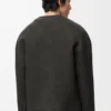 Strickjacke aus Wolle und Seide Khaki-Braun/Blau
