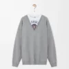 Sweatshirt aus Baumwolle in Grau meliert