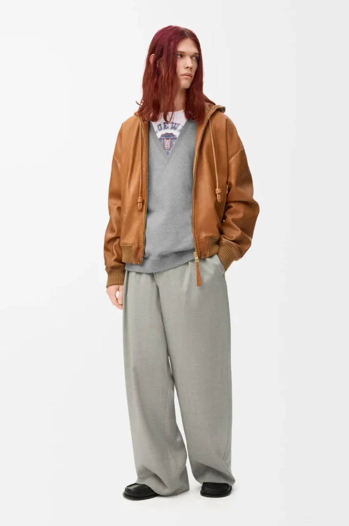 Sweatshirt aus Baumwolle in Grau meliert