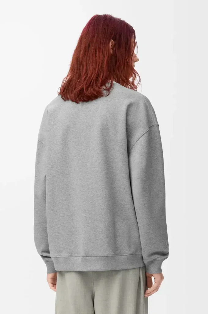 Sweatshirt aus Baumwolle in Grau meliert