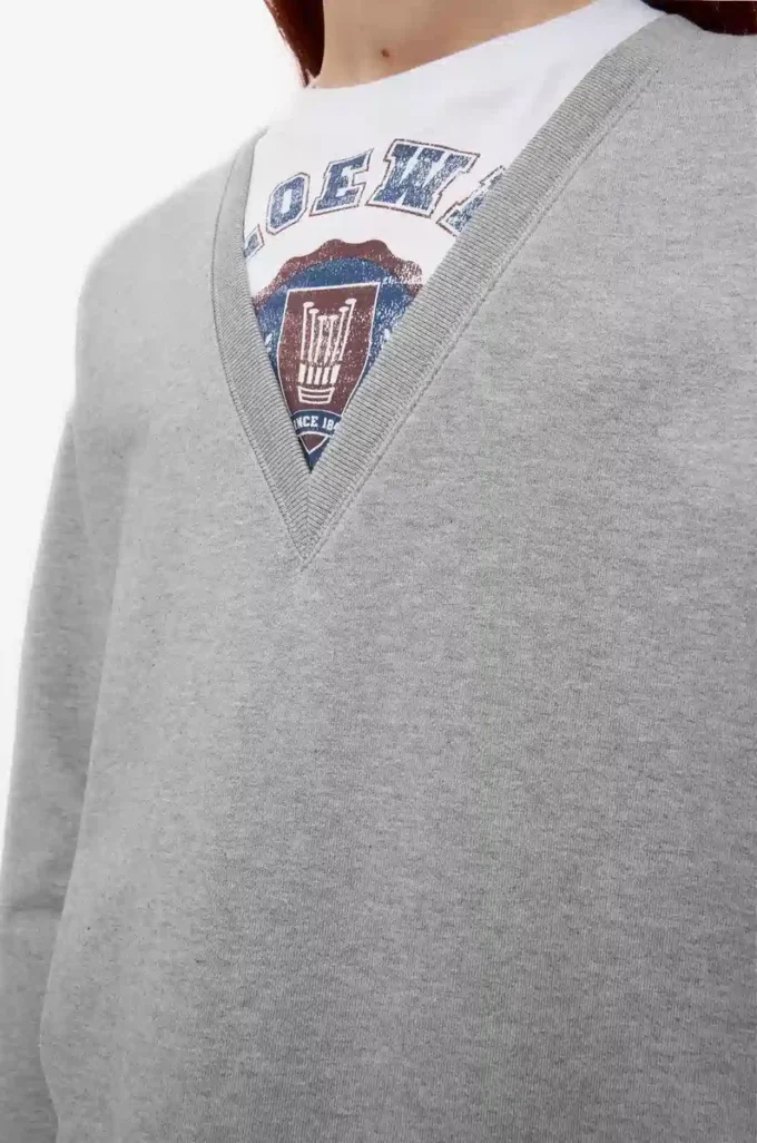 Sweatshirt aus Baumwolle in Grau meliert