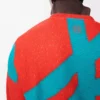 Sweatshirt aus Wolle und Baumwolle Blau/Orange