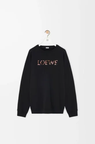 Sweatshirt in regulärer Passform aus Baumwolle Schwarz