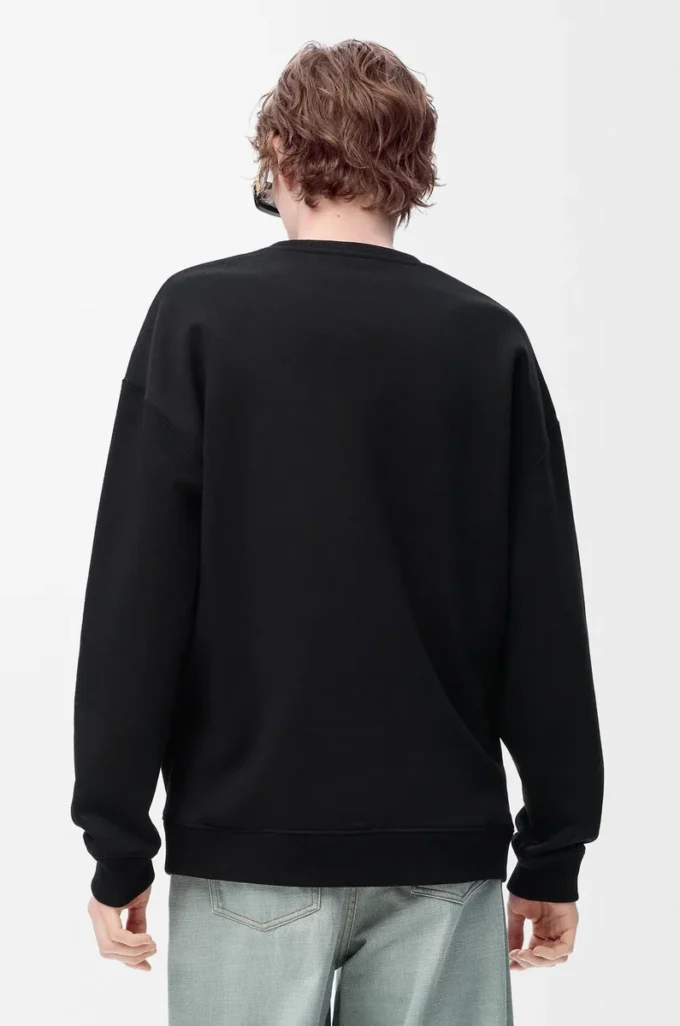 Sweatshirt in regulärer Passform aus Baumwolle Schwarz