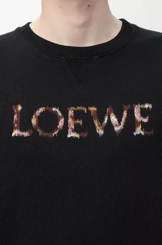 Sweatshirt in regulärer Passform aus Baumwolle Schwarz