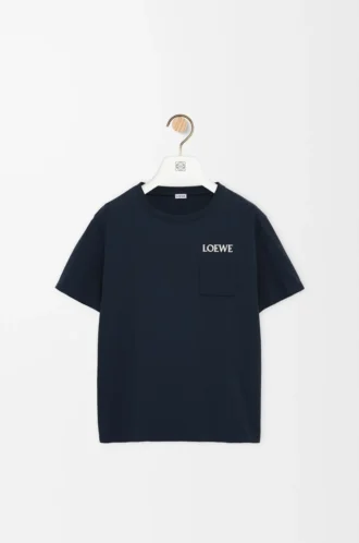 T-Shirt aus Baumwolle in Dark Navy Blue mit lockerer Passform