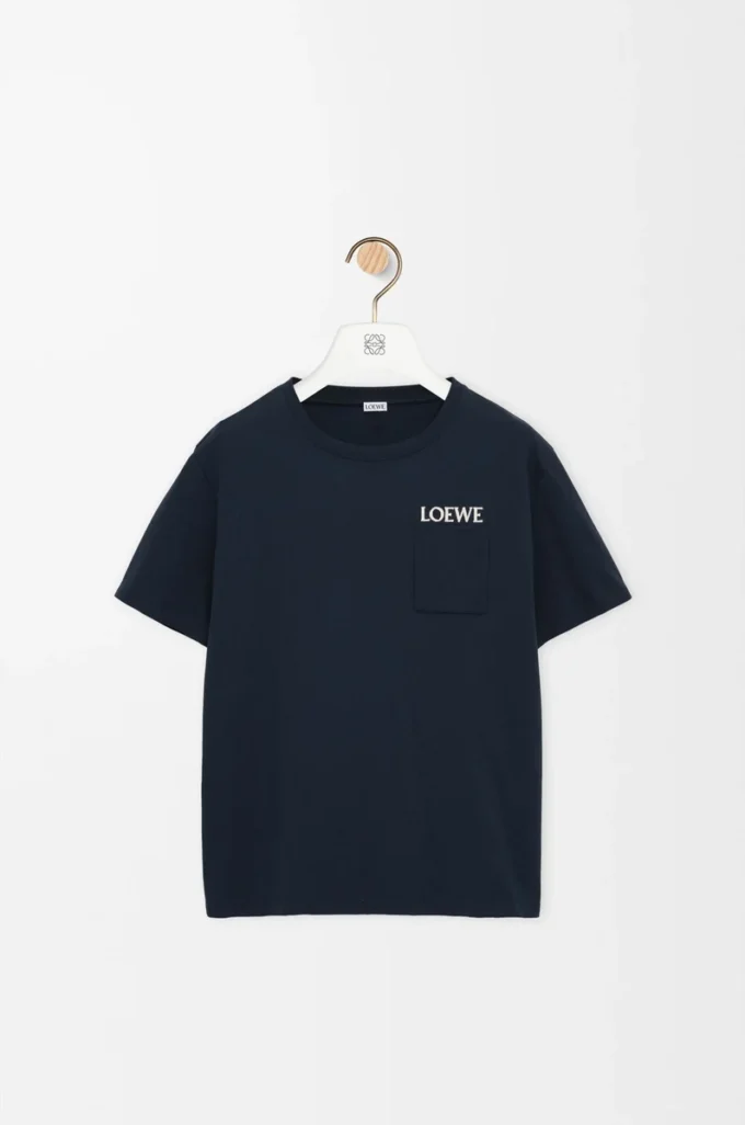 T-Shirt aus Baumwolle in Dark Navy Blue mit lockerer Passform
